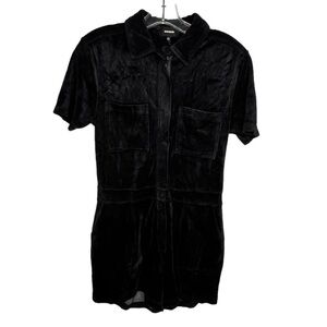 Monrow Black‎ Velvet Shorts Romper nwt